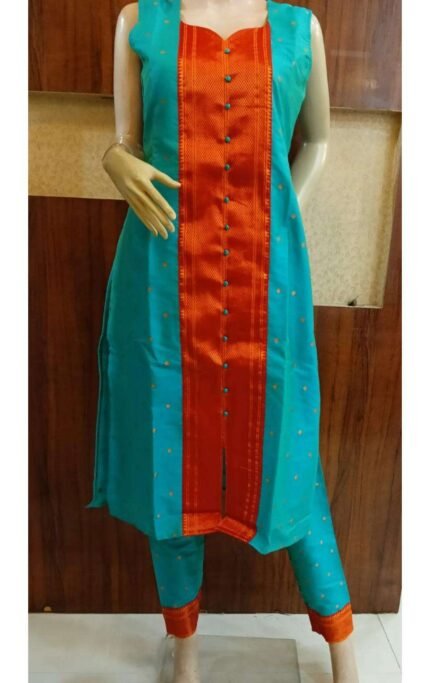 Semi Silk Paithani Kurti