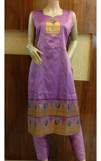 Semi Silk Paithani Kurti