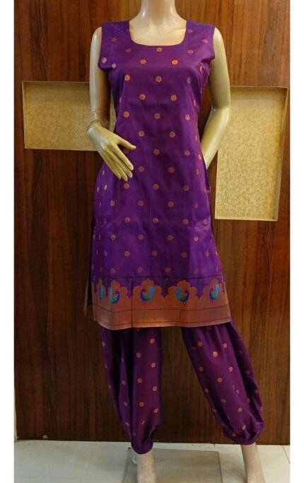 Semi Silk Paithani Kurti
