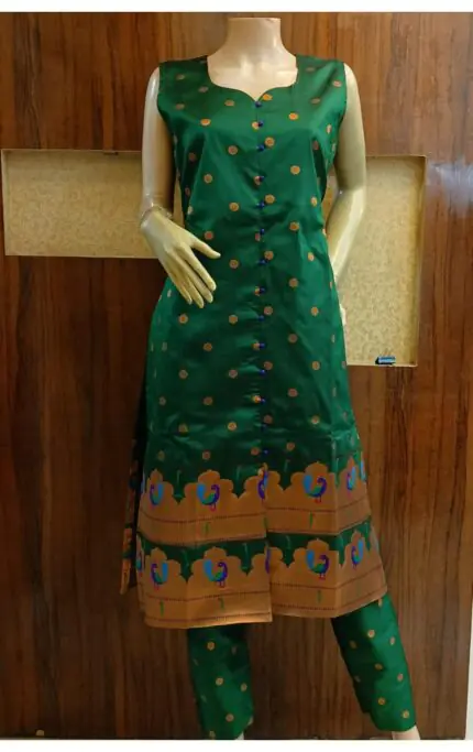 Semi Silk Paithani Kurti