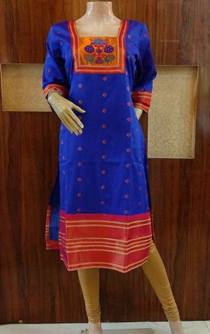 Semi Silk Paithani Kurti